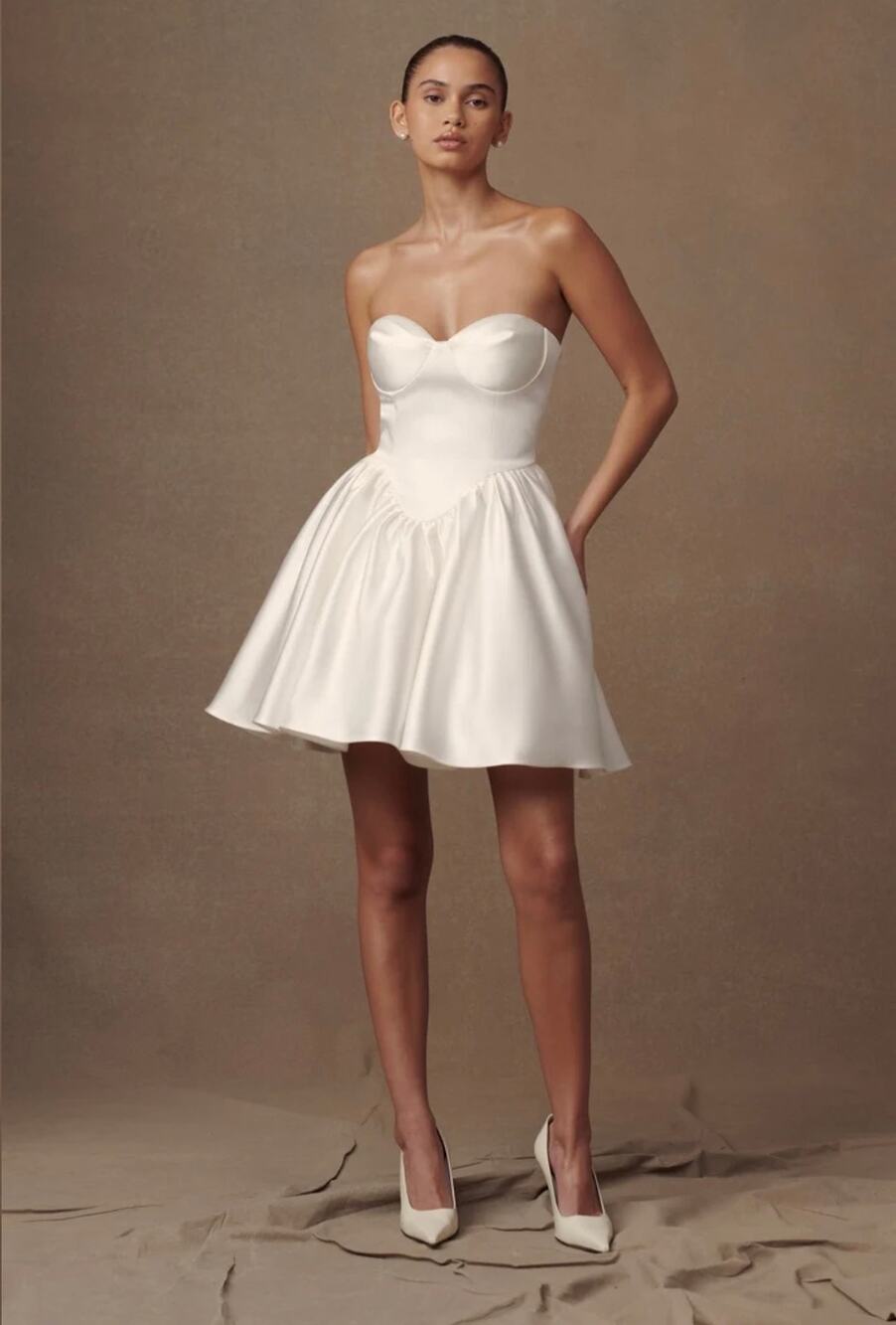 Meshki Hollie Structured Corset Mini Dress - White